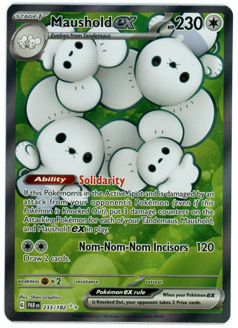 Maushold ex Holo 233/182 Paradox Rift Pokémon Single Card