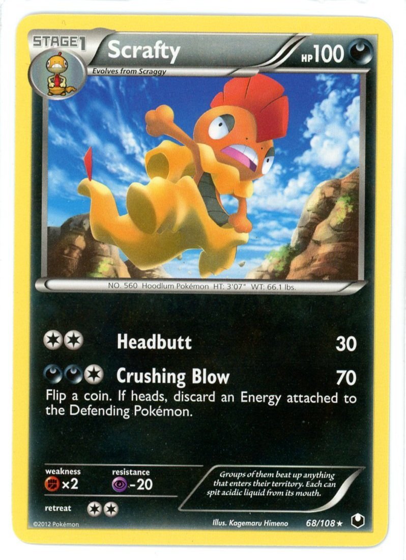 Scrafty 68/108 Dark Explorers Pokémon Single Card