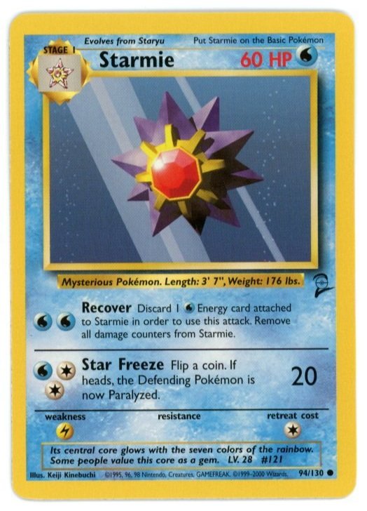 Starmie Non Holo 94/130 Base Set 2 Single Pokémon Card