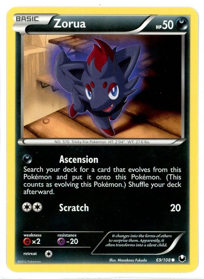 Zorua 69/108 Dark Explorers Pokémon Single Card