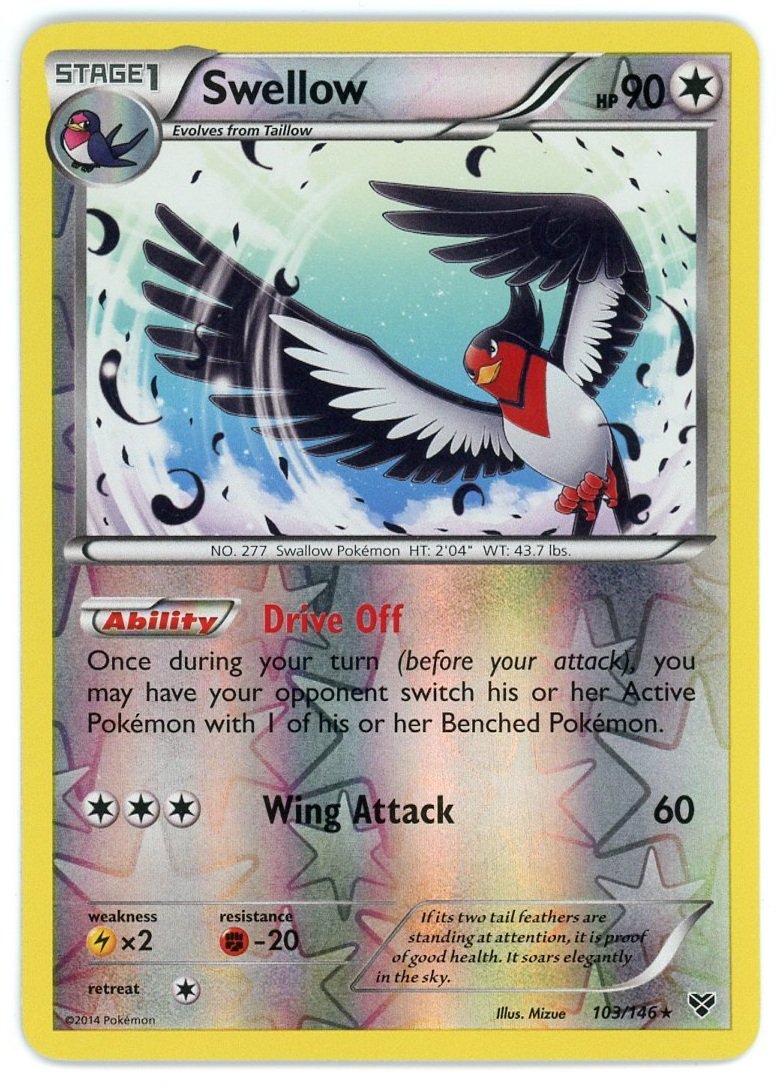 Swellow Reverse Holo 103/146 XY Base Pokémon Single Card