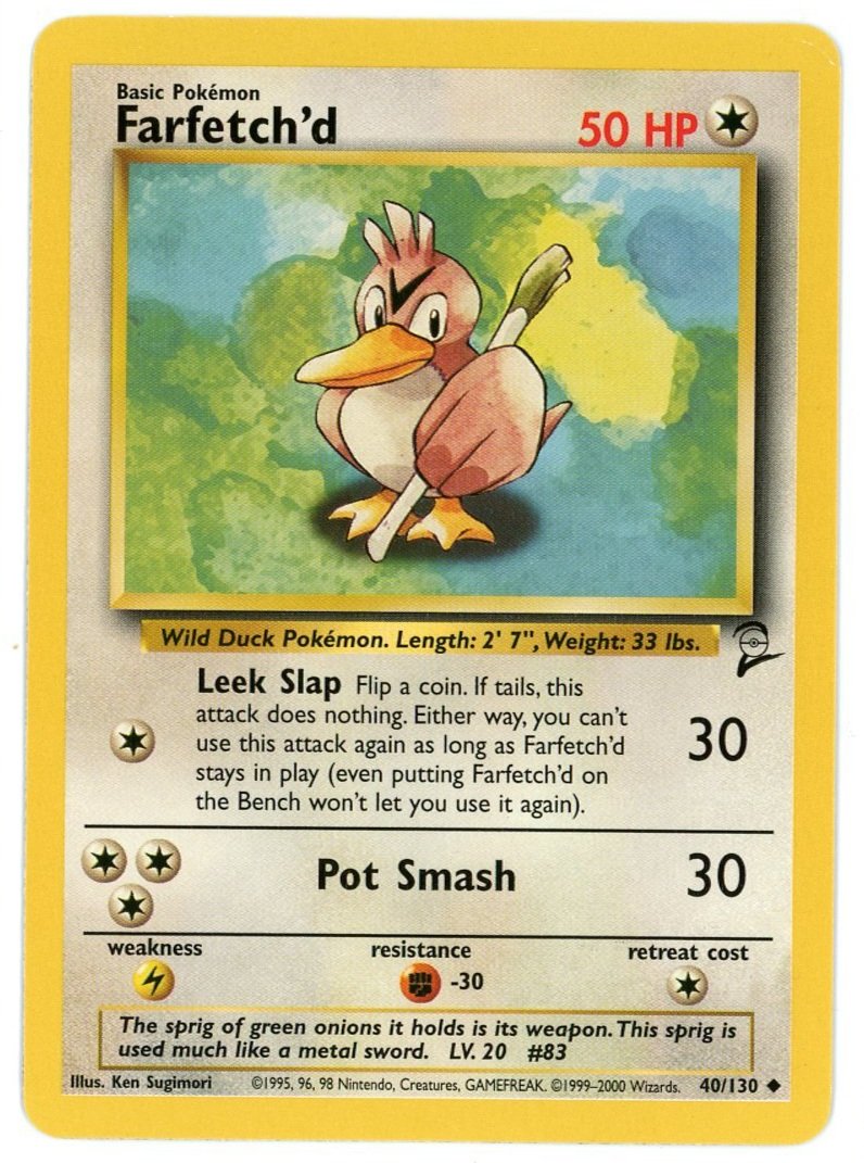 Farfetch'd Non Holo 40/130 Base Set 2 Single Pokémon Card