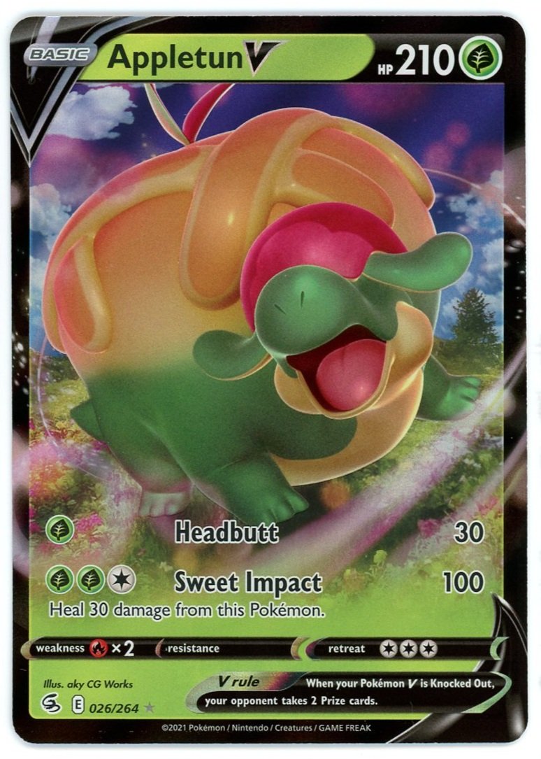 Appletun V Holo 26/264 Fusion Strike Single Pokémon Card