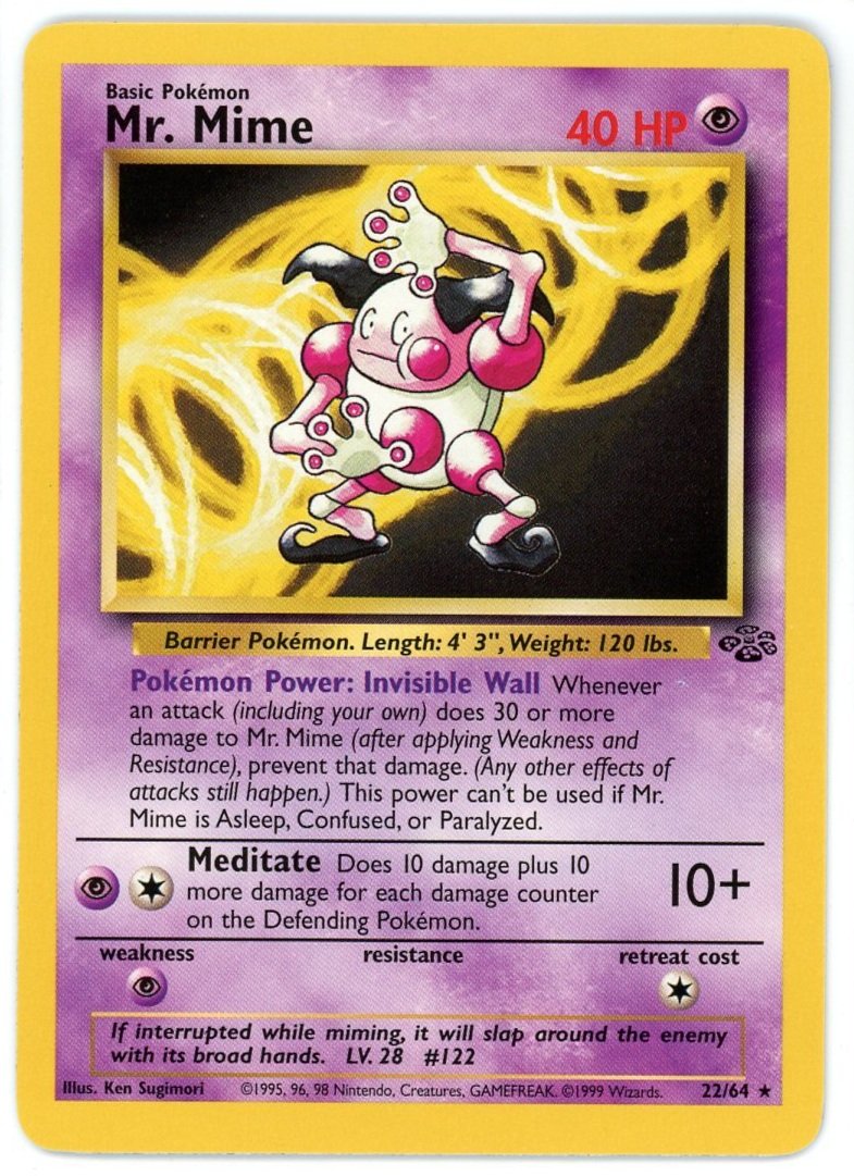 Mr. Mime Non Holo 22/64 Jungle Unlimited Pokémon Single Card