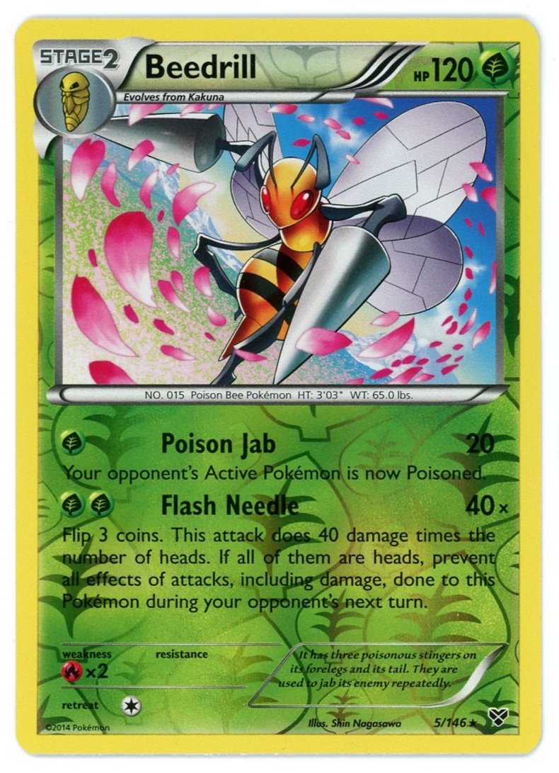 Beedrill Reverse Holo 5/146 XY Base Pokémon Single Card