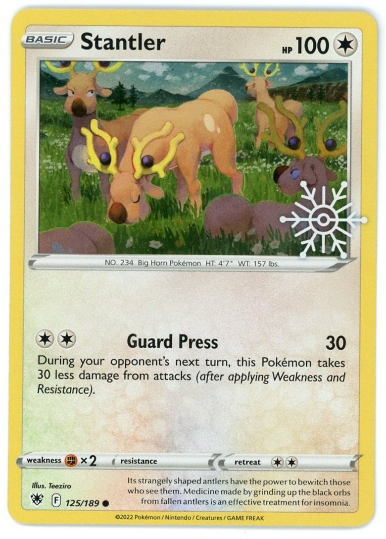 Stantler Holo Swirl 125/189 Advent Calendar 2023 Promo Pokémon Card