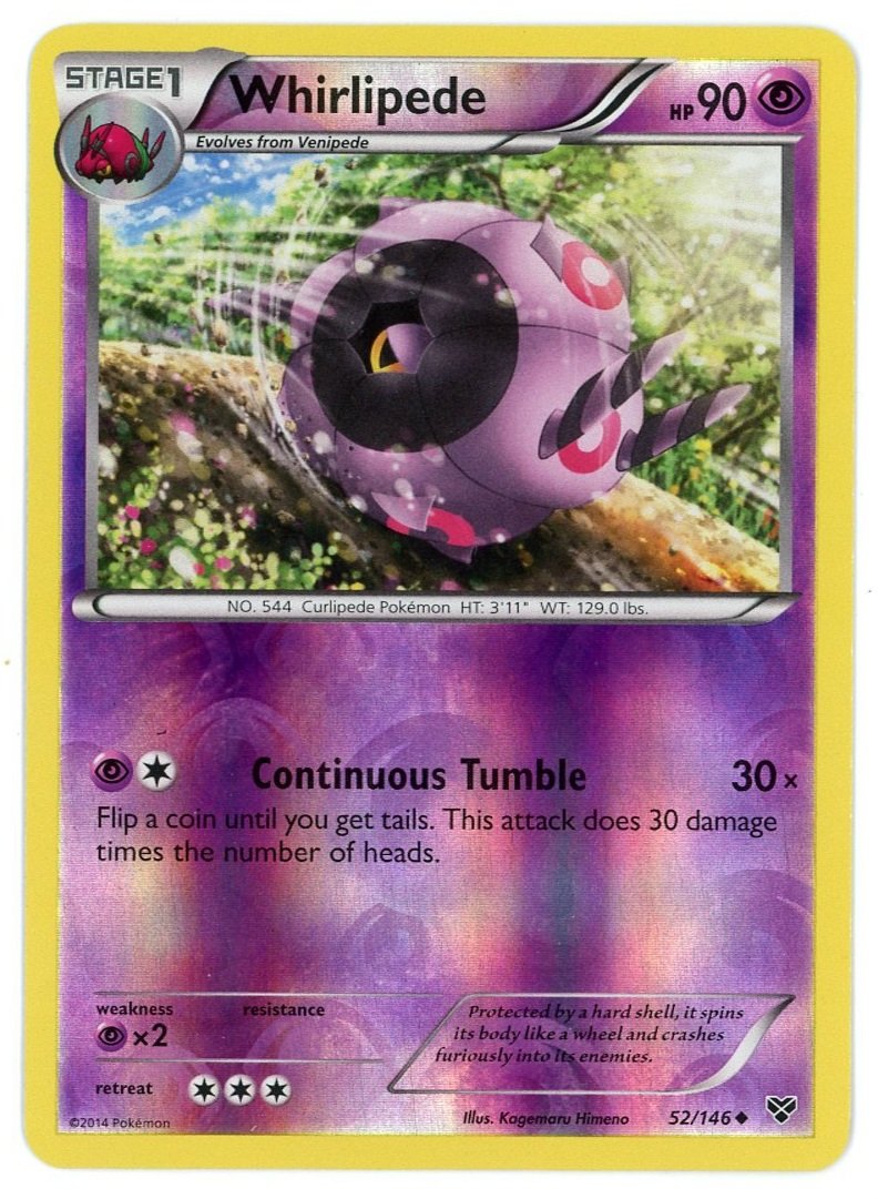Whirlipede Reverse Holo 52/146 XY Base Pokémon Single Card