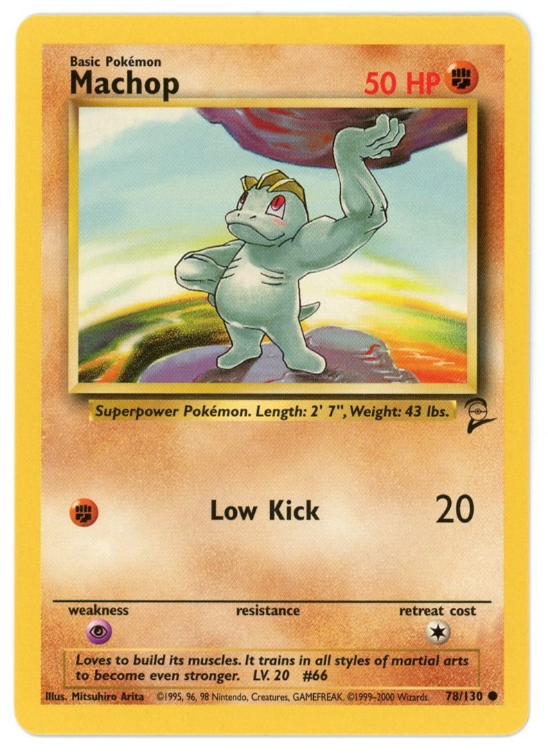 Machop Non Holo 78/130 Base Set 2 Single Pokémon Card