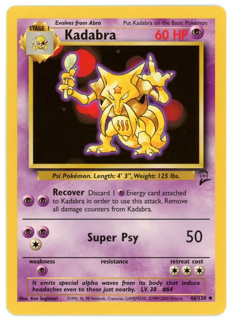 Kadabra Non Holo 46/130 Base Set 2 Single Pokémon Card