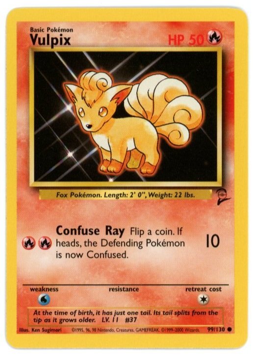 Vulpix Non Holo 99/130 Base Set 2 Single Pokémon Card