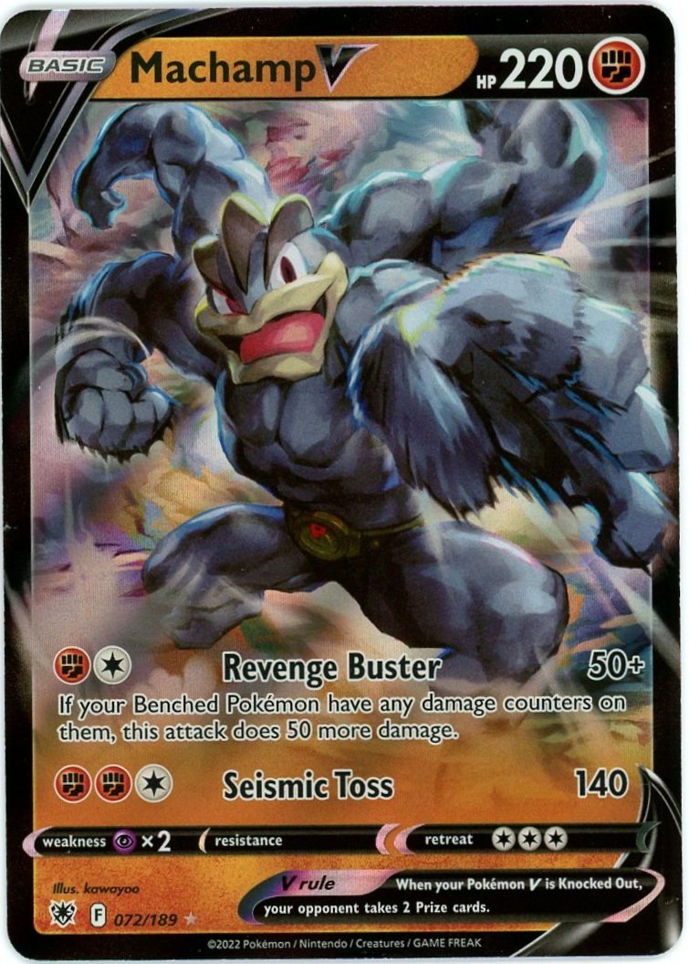 Machamp V Holo 72/189 Astral Radiance Single Pokémon Card