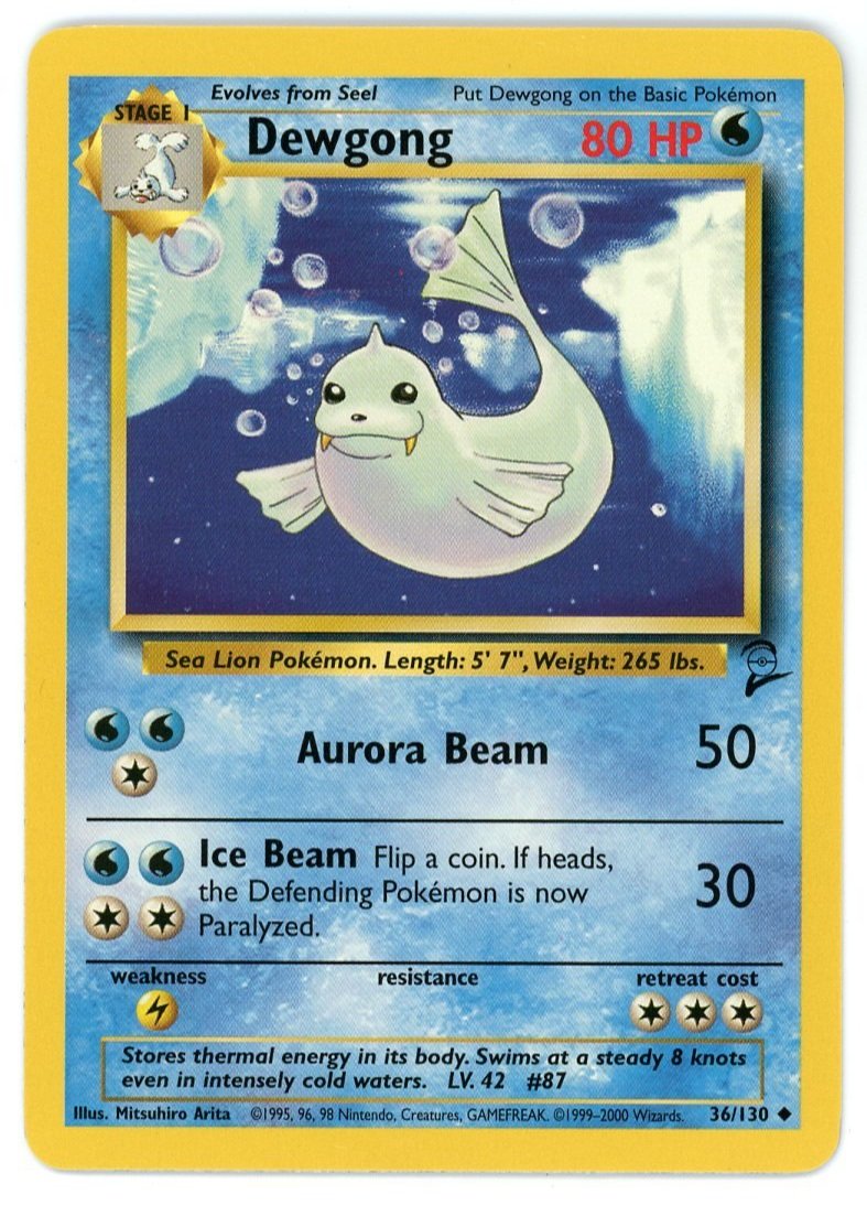 Dewgong Non Holo 36/130 Base Set 2 Single Pokémon Card
