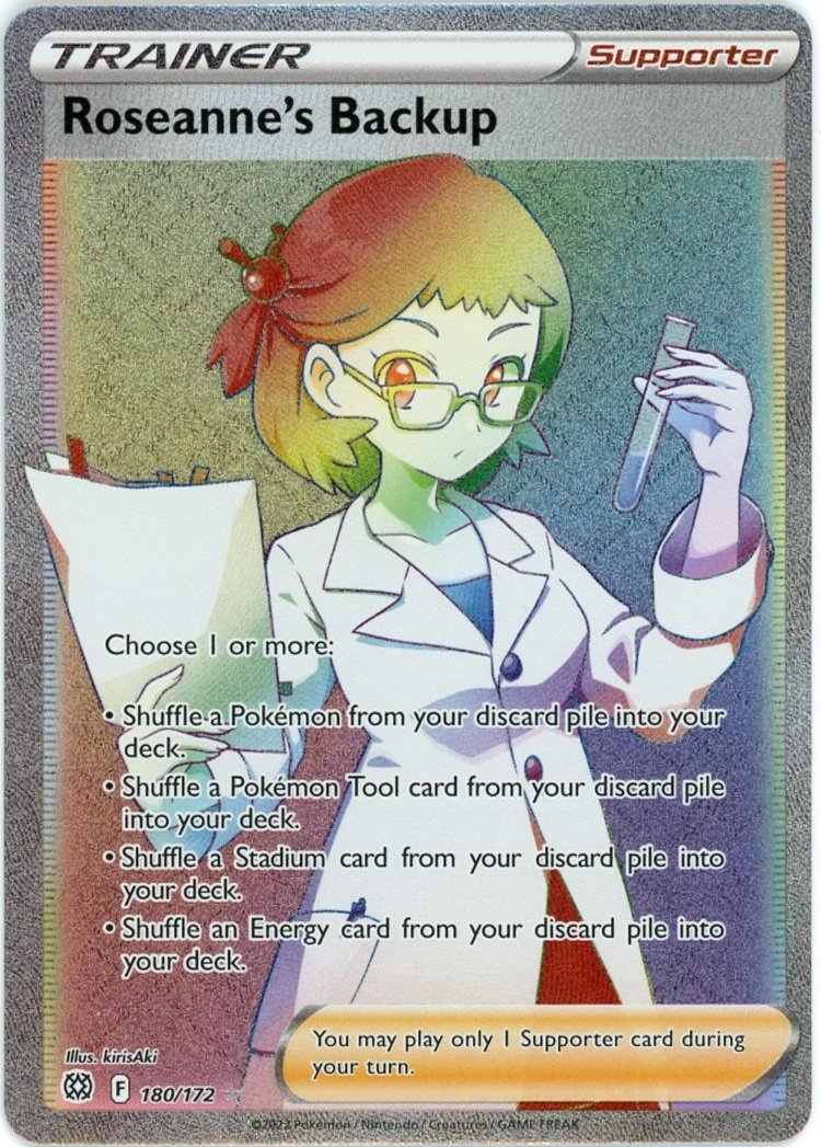 Roseanne's Backup Rainbow Rare Holo 180/172 Brilliant Stars Single Pokémon Card