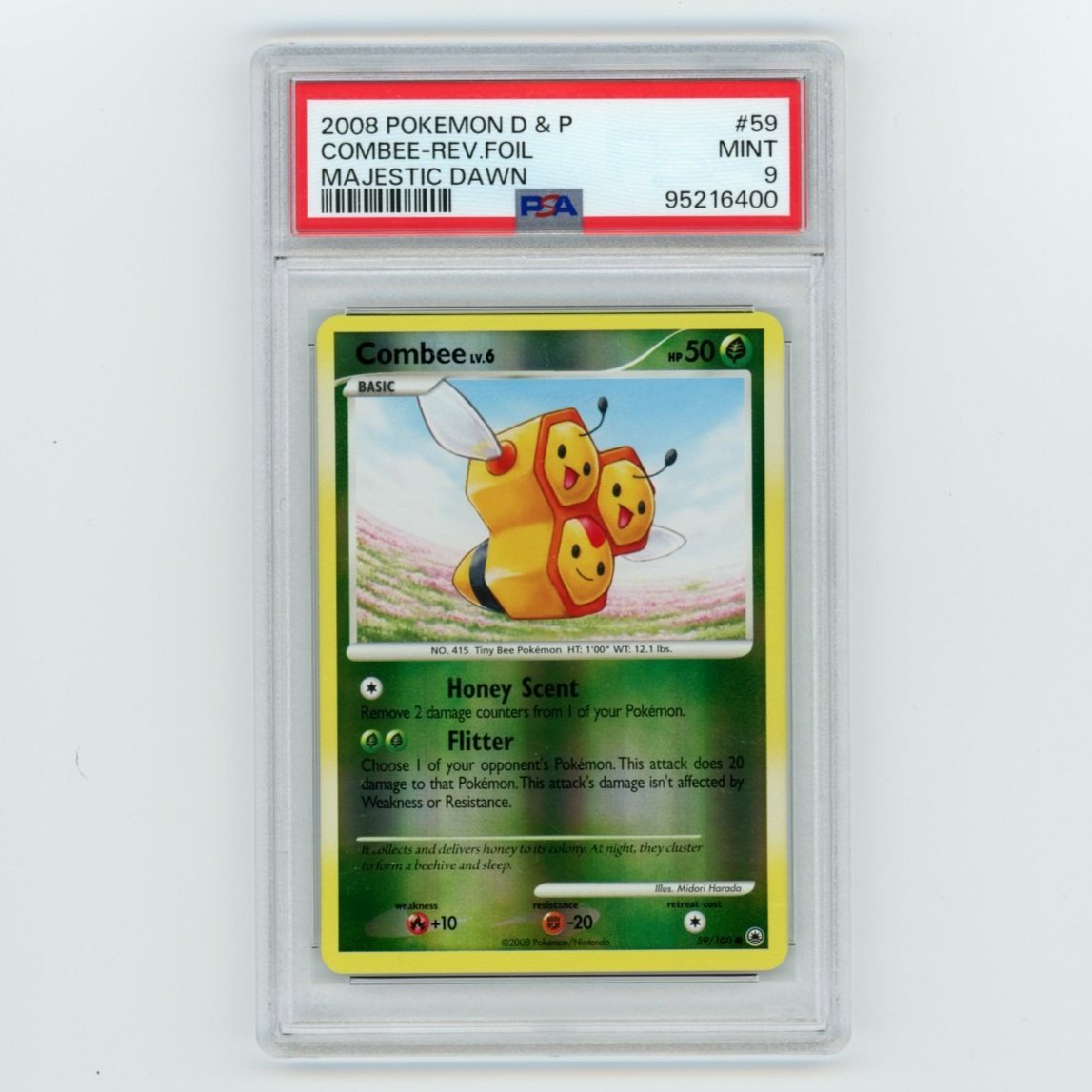 Combee Reverse Holo 59/100 Majestic Dawn PSA 9 Pokémon Card