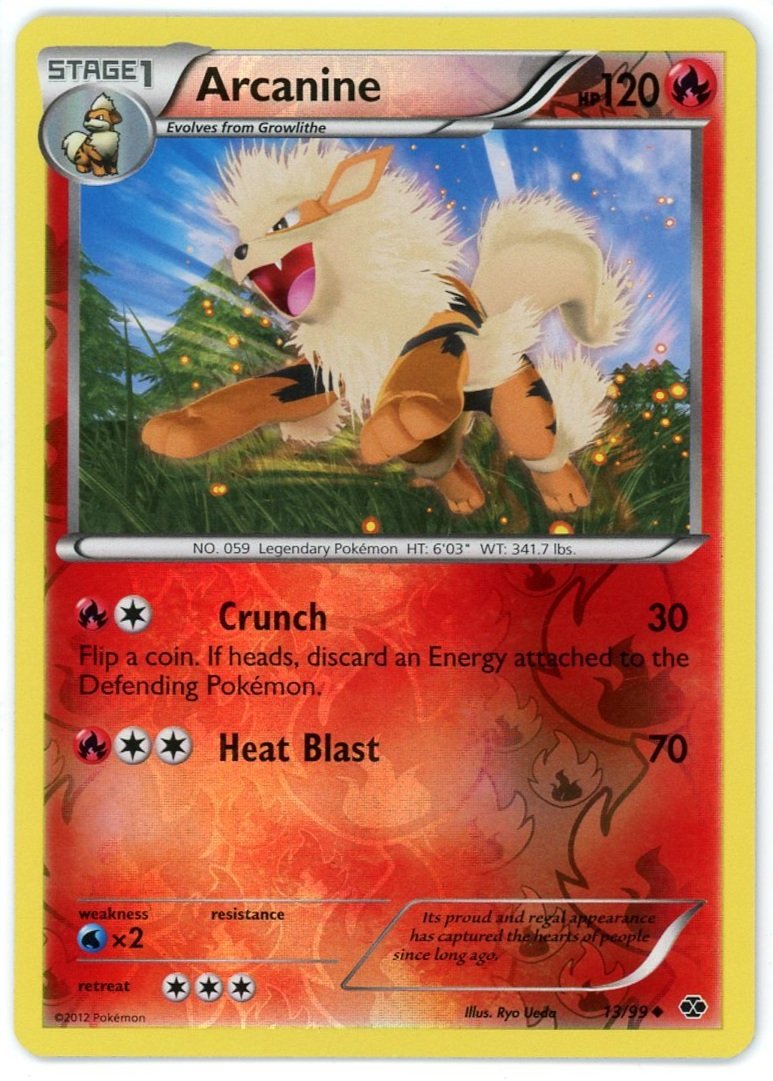 Arcanine Reverse Holo 13/99 Next Destinies Pokémon Single Card