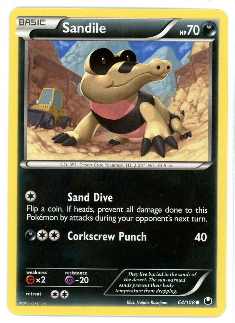 Sandile 64/108 Dark Explorers Pokémon Single Card