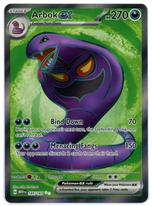 Arbok ex Full Art 185/165 Scarlet & Violet 151 Pokémon Card