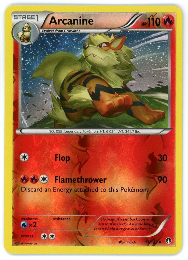 Arcanine Reverse Holo 11/122 BREAKpoint Pokémon Single Card