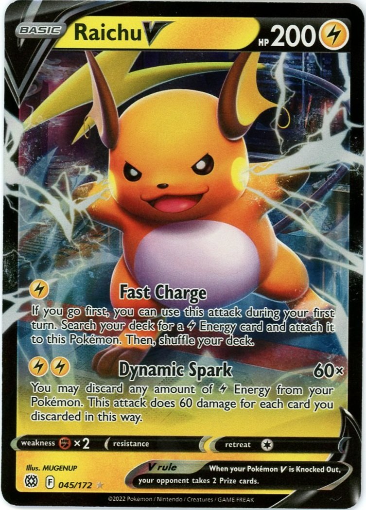 Raichu V Holo 45/172 Brilliant Stars Single Pokémon Card