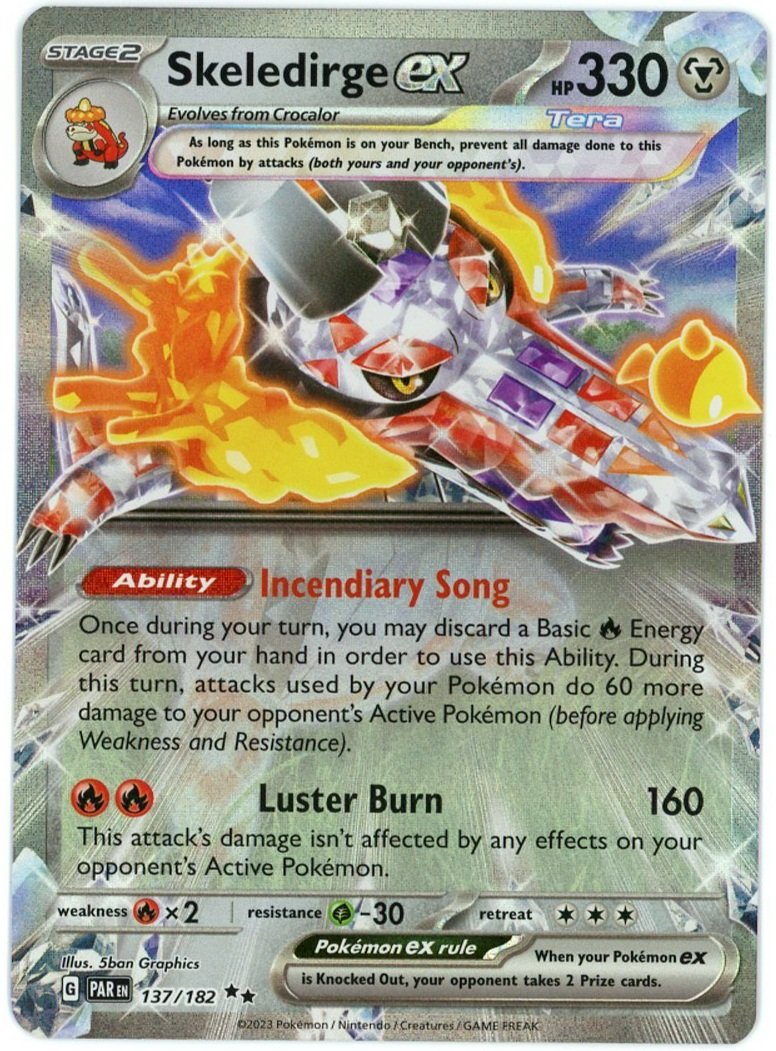 Skeledirge ex Holo 137/182 Paradox Rift Pokémon Single Card