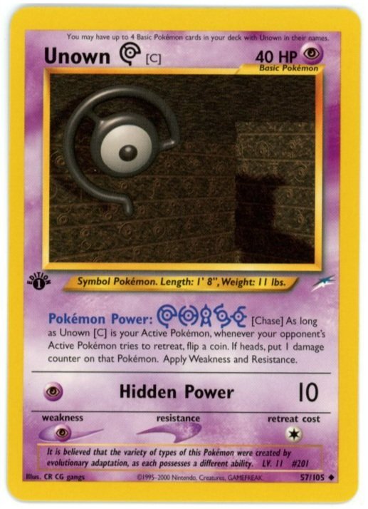 Unown C Non Holo 57/105 1st Edition Neo Destiny Single Pokémon Card