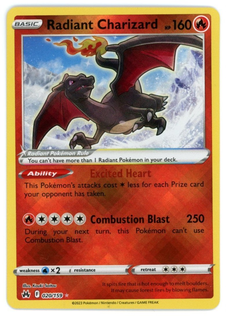 Radiant Charizard 020/159 Crown Zenith Pokémon Single Card