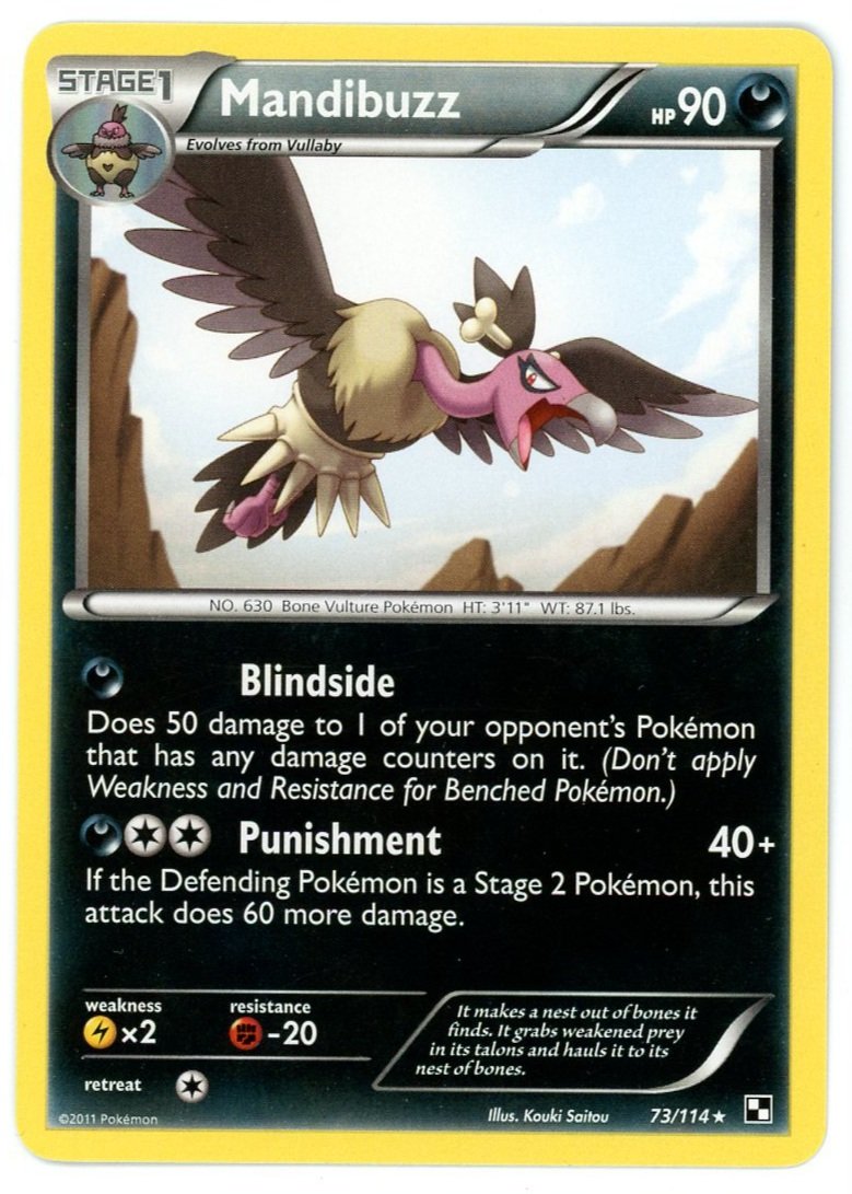 Mandibuzz 73/114 Black & White Base Set Pokémon Single Card