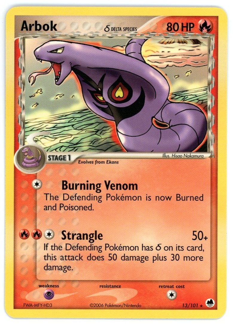 Arbok 13/101 EX Dragon Frontiers Pokémon Single Card