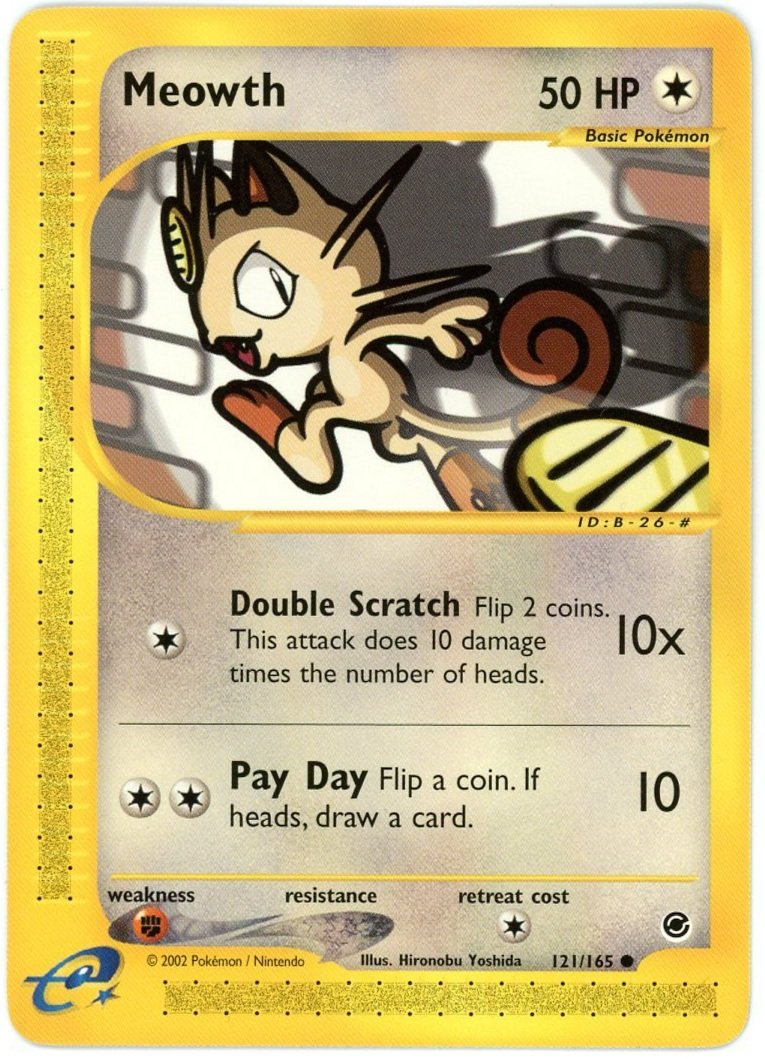 Meowth Non Holo 121/165 Expedition Base Set Pokémon Single Card