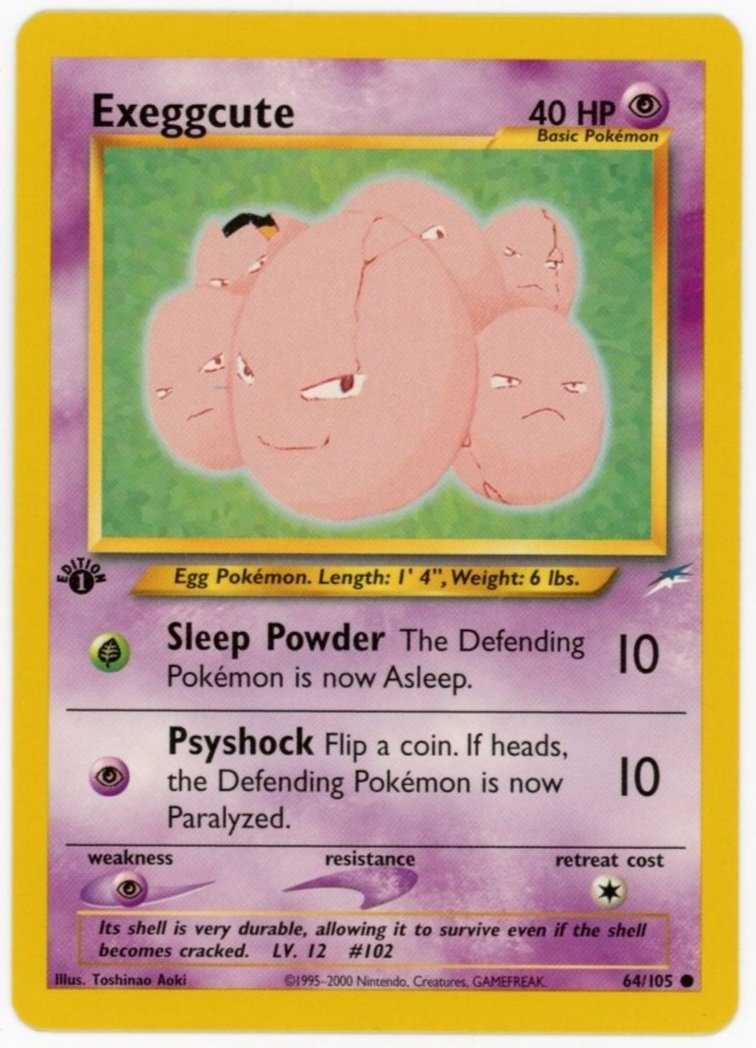 Exeggcute 64/105 Non Holo 1st Edition Neo Destiny Single Pokémon Card