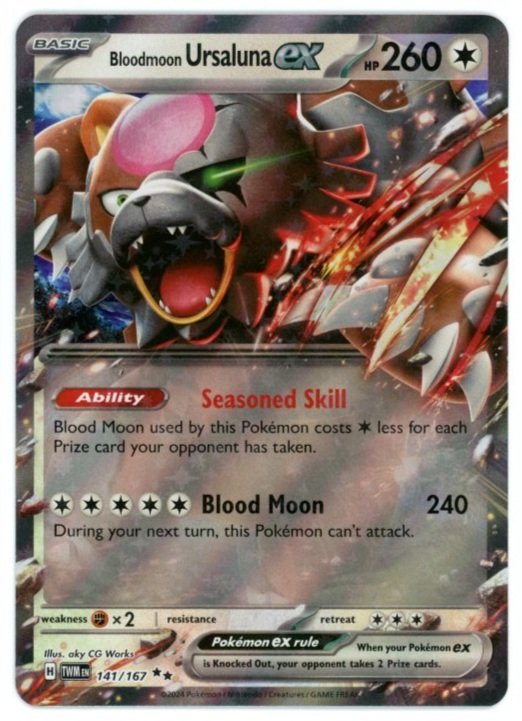 Bloodmoon Ursaluna ex 141/167 Twilight Masquerade Pokémon Card