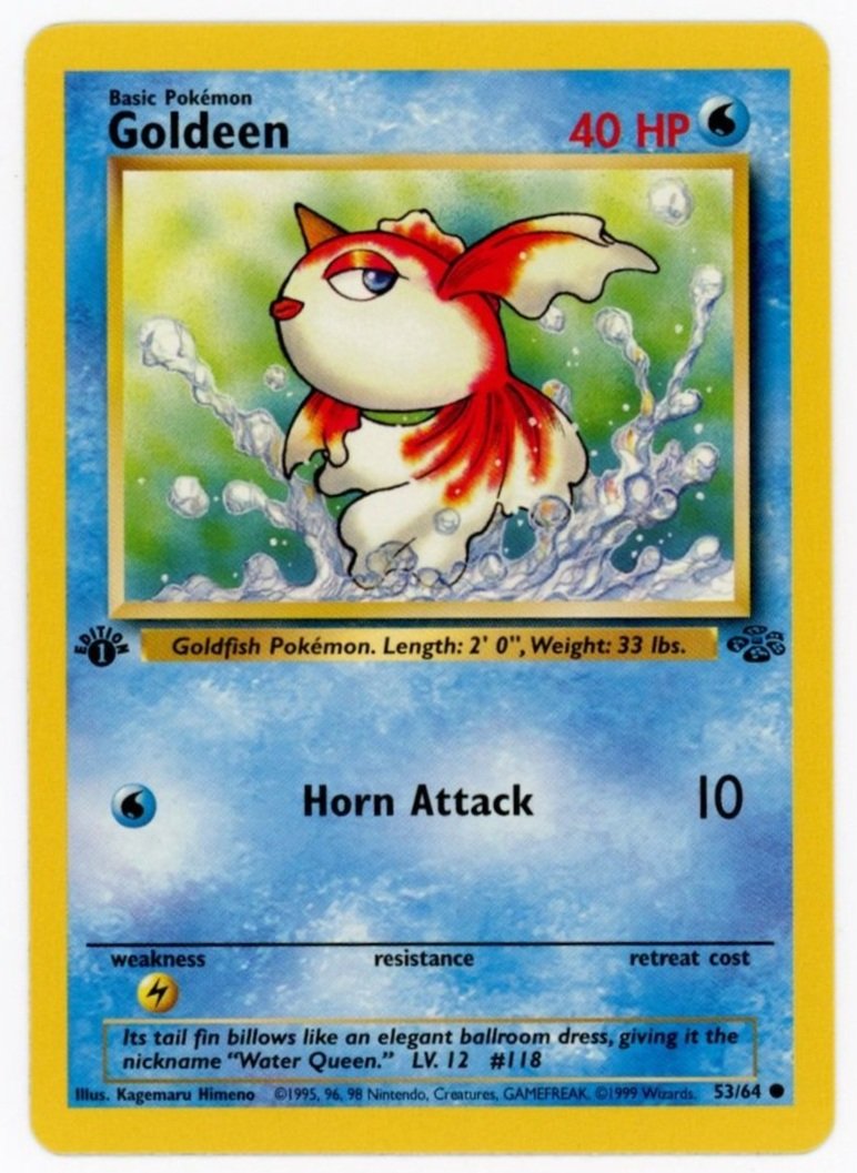 Goldeen Non Holo 53/64 1st Edition Jungle Pokémon Single Card