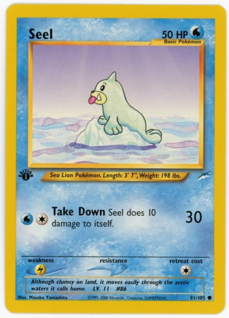 Seel 81/105 Non Holo 1st Edition Neo Destiny Single Pokémon Card