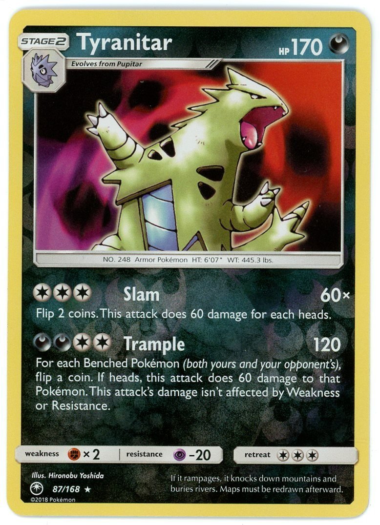 Tyranitar Reverse Holo 87/168 Celestial Storm Pokémon Card