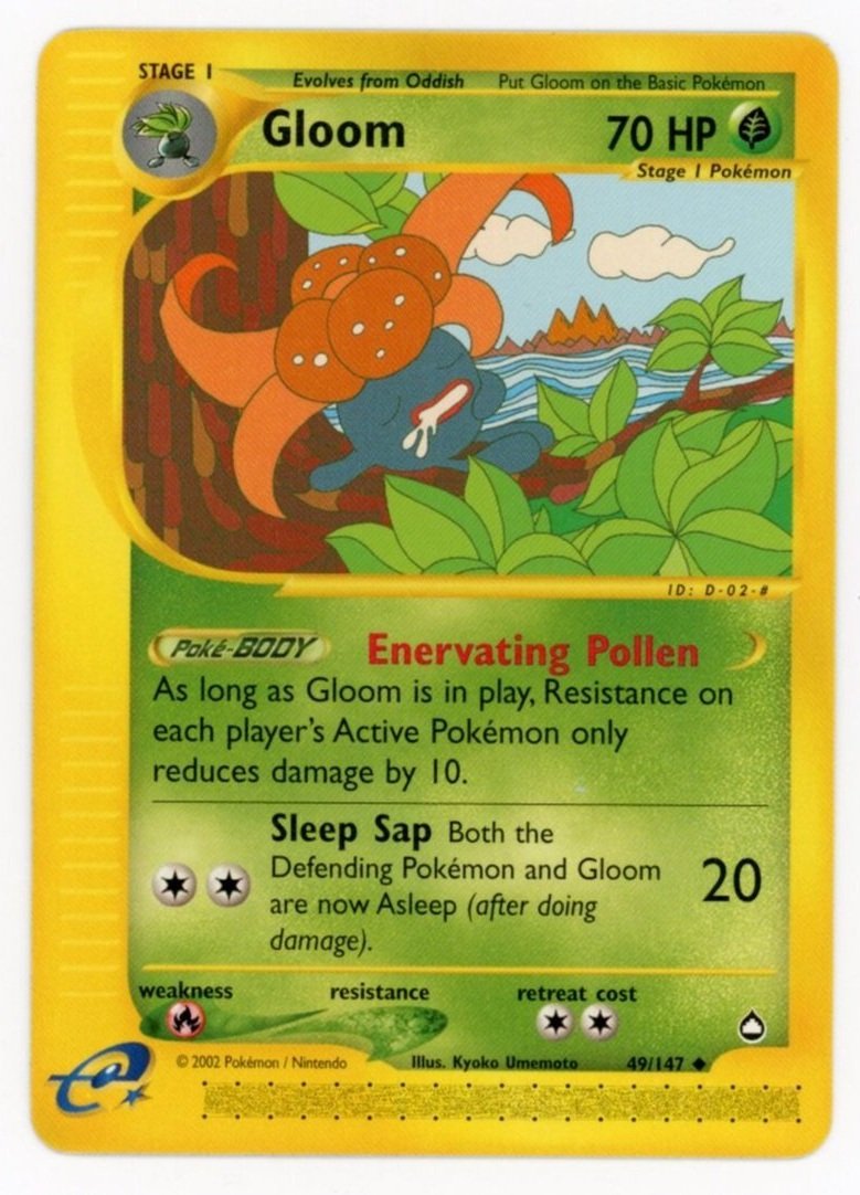 Gloom Non Holo 49/147 Aquapolis Pokémon Single Card