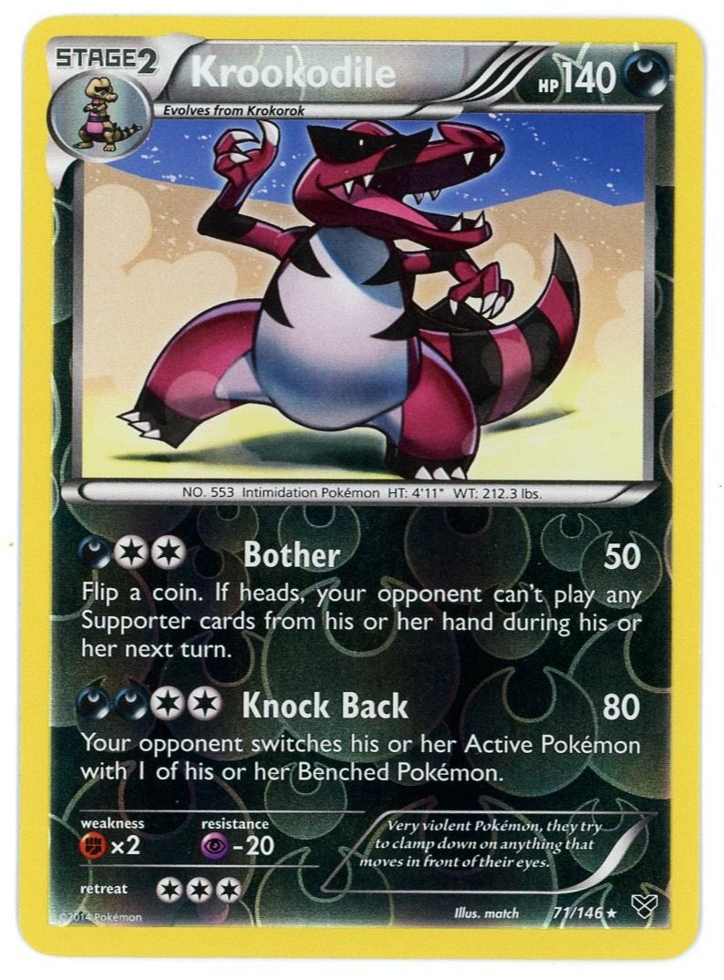 Krookodile Reverse Holo 71/146 XY Base Pokémon Single Card