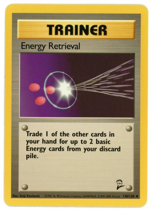 Energy Retrieval Non Holo 110/130 Base Set 2 Single Pokémon Card