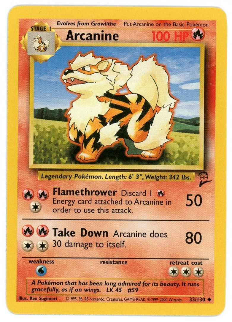 Arcanine 33/130 Base Set 2