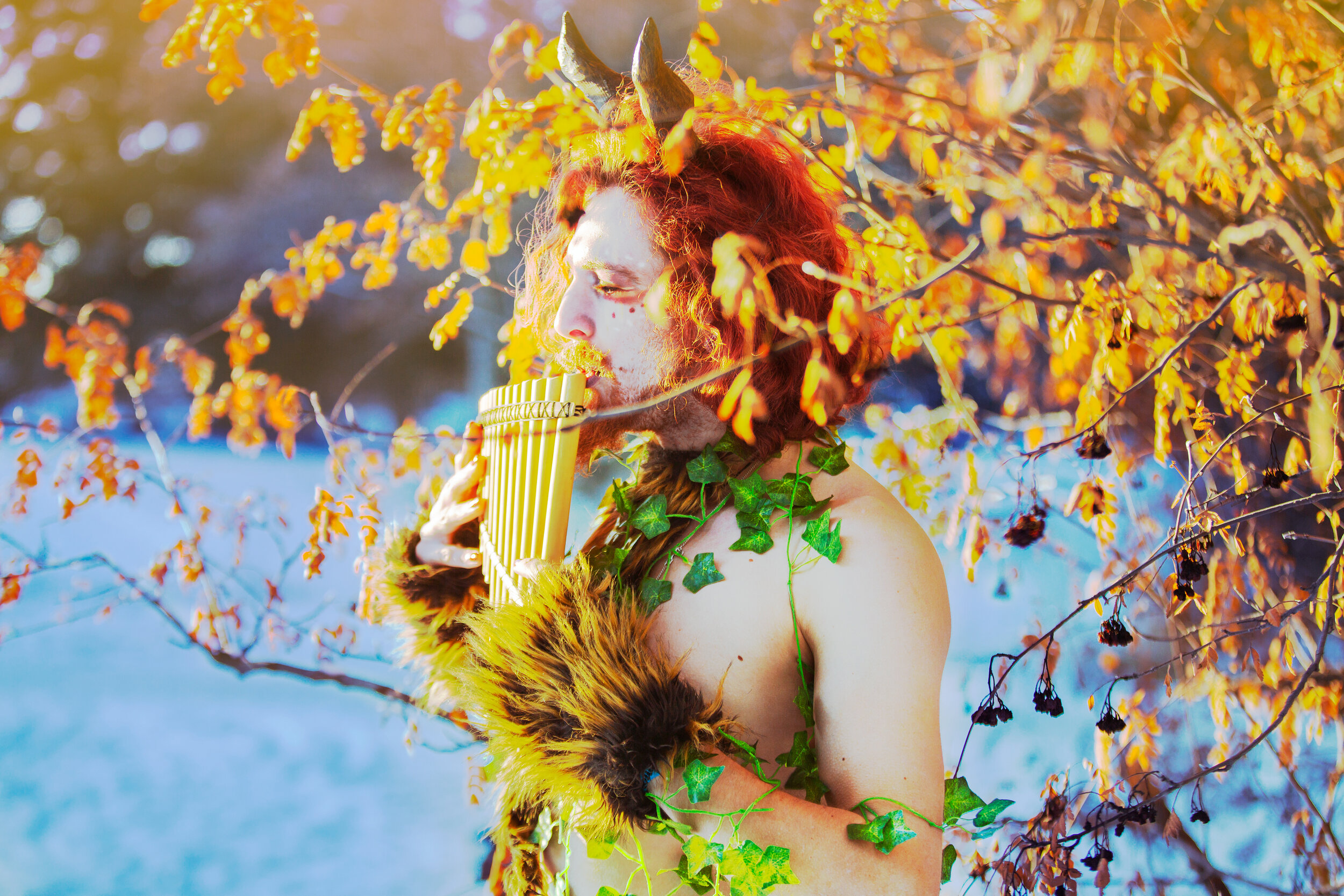 fantasy satyr non-binary lgbtq+ photographer edmonton portrait studio nature autumn