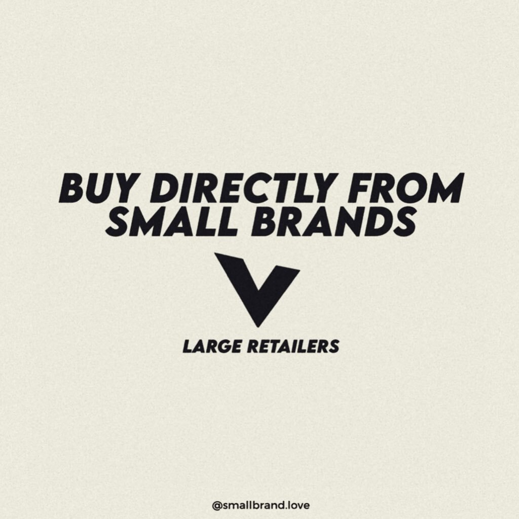 Buying directly from a small brand or retailer gives them the full retail markup. Spread the love. Shop small. #mindfulshopping #smallbusiness