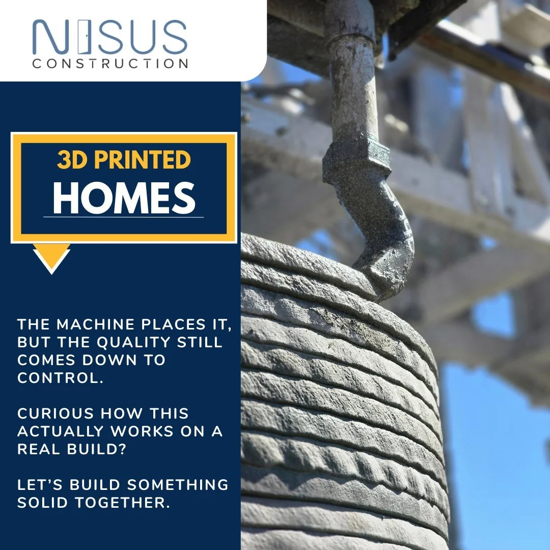 3D printing homes isn&rsquo;t as &ldquo;automatic&rdquo; as people think.

This nozzle is laying concrete one layer at a time and every pass has to hold, bond, and stay true.
Too wet? It slumps.
Too dry? It won&rsquo;t bond.

The machine places it, b