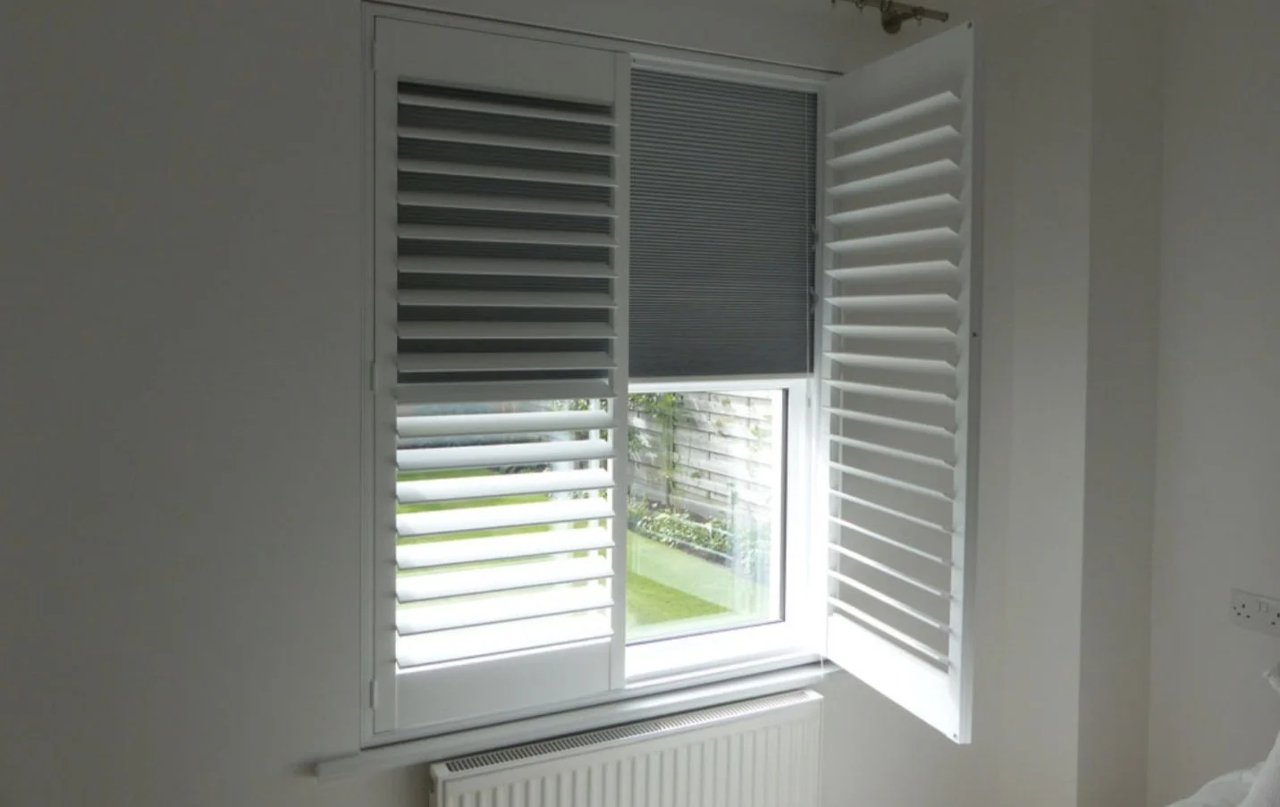 Hardwood Shutter With Integrated Blackout Blind