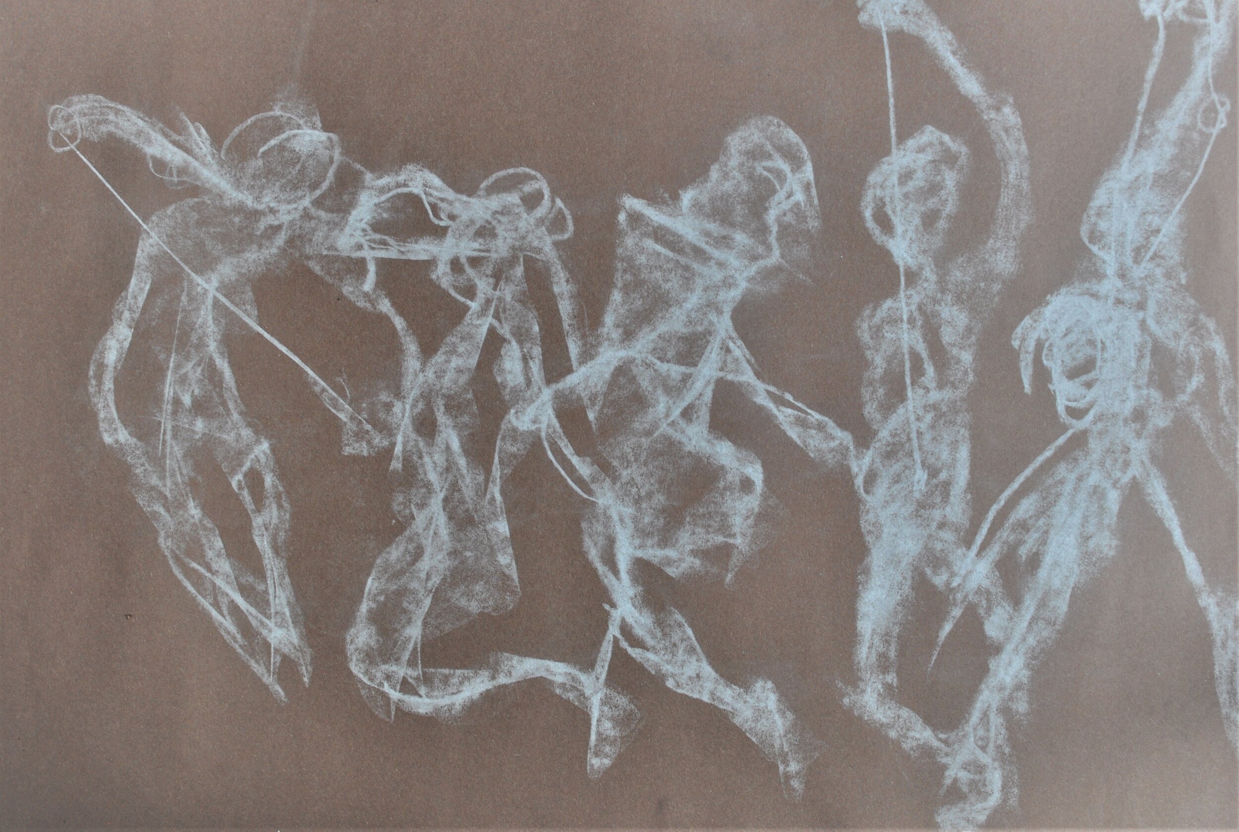5 White Chalk Dancers