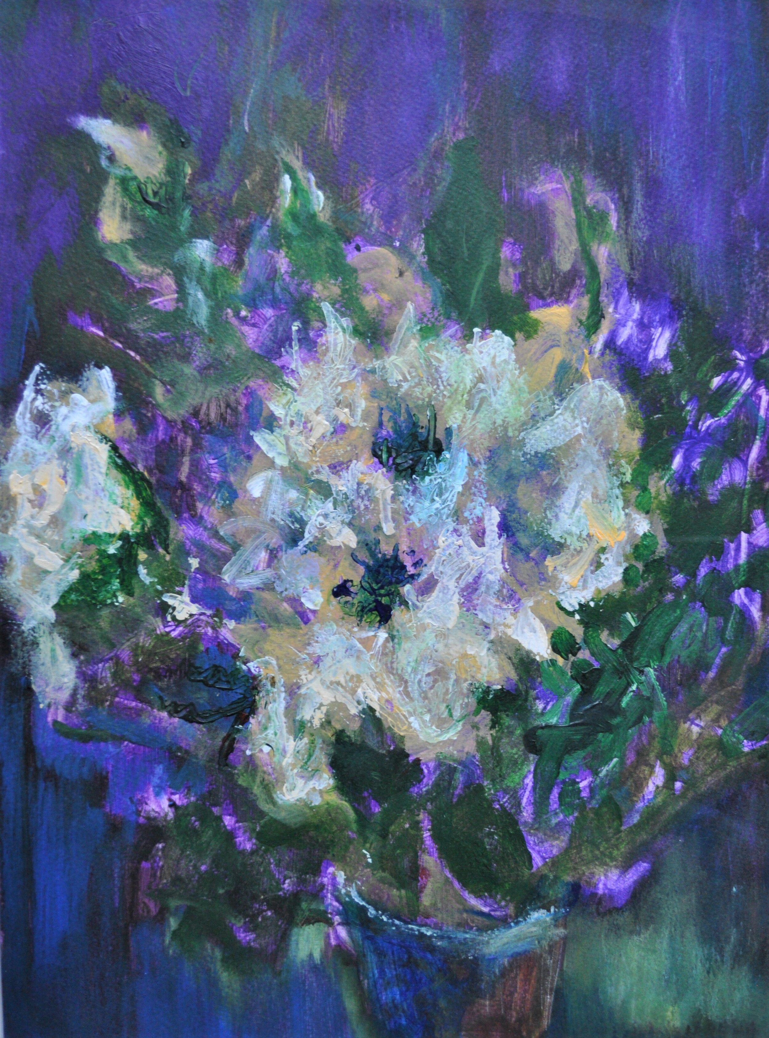 Flowers With Purple Background - Fine Art Limited Edition Print