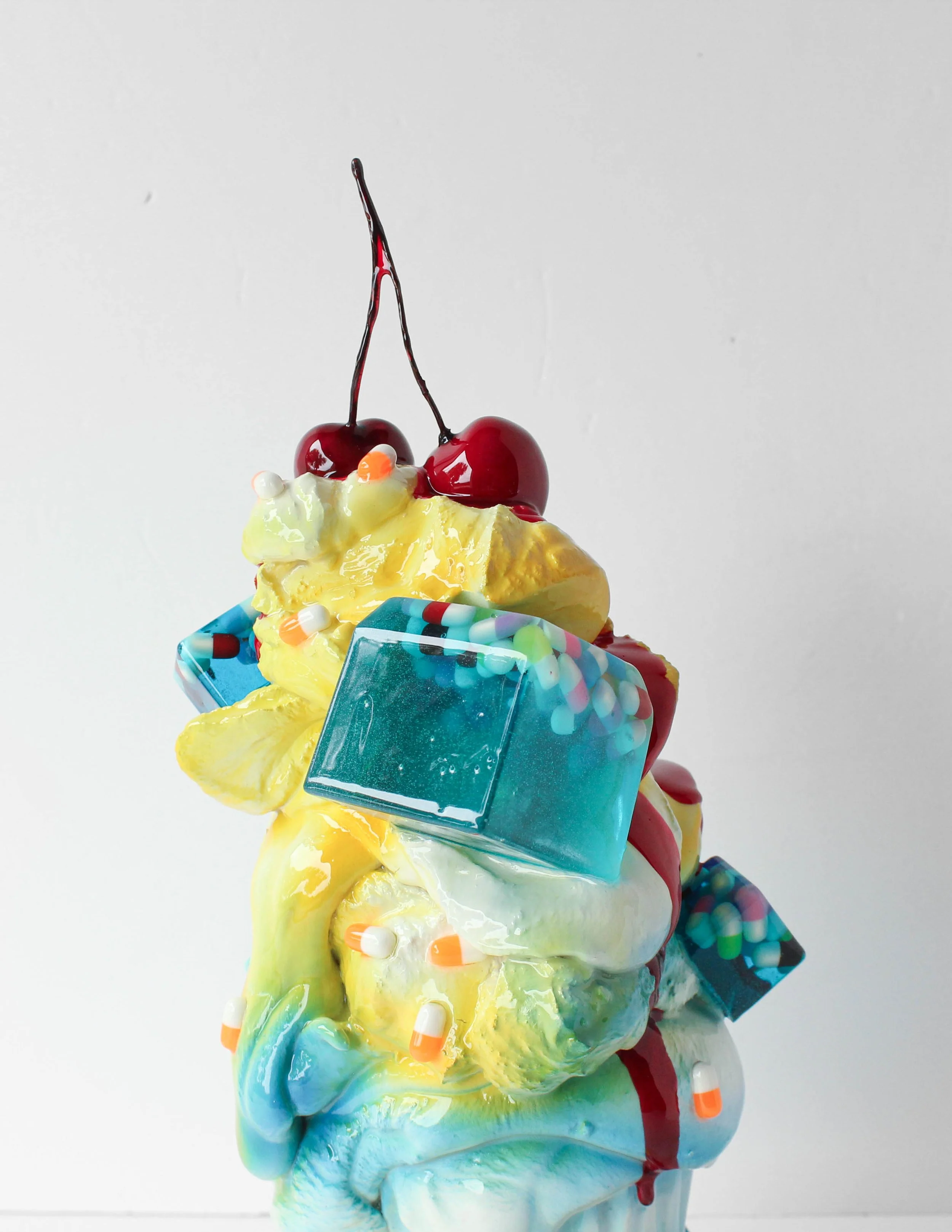 Cupcake Chill Pill Torched (details)-14x 6x6in -Hydrocal, resin, automotive paint, pearlescents-$1,200--4.jpg