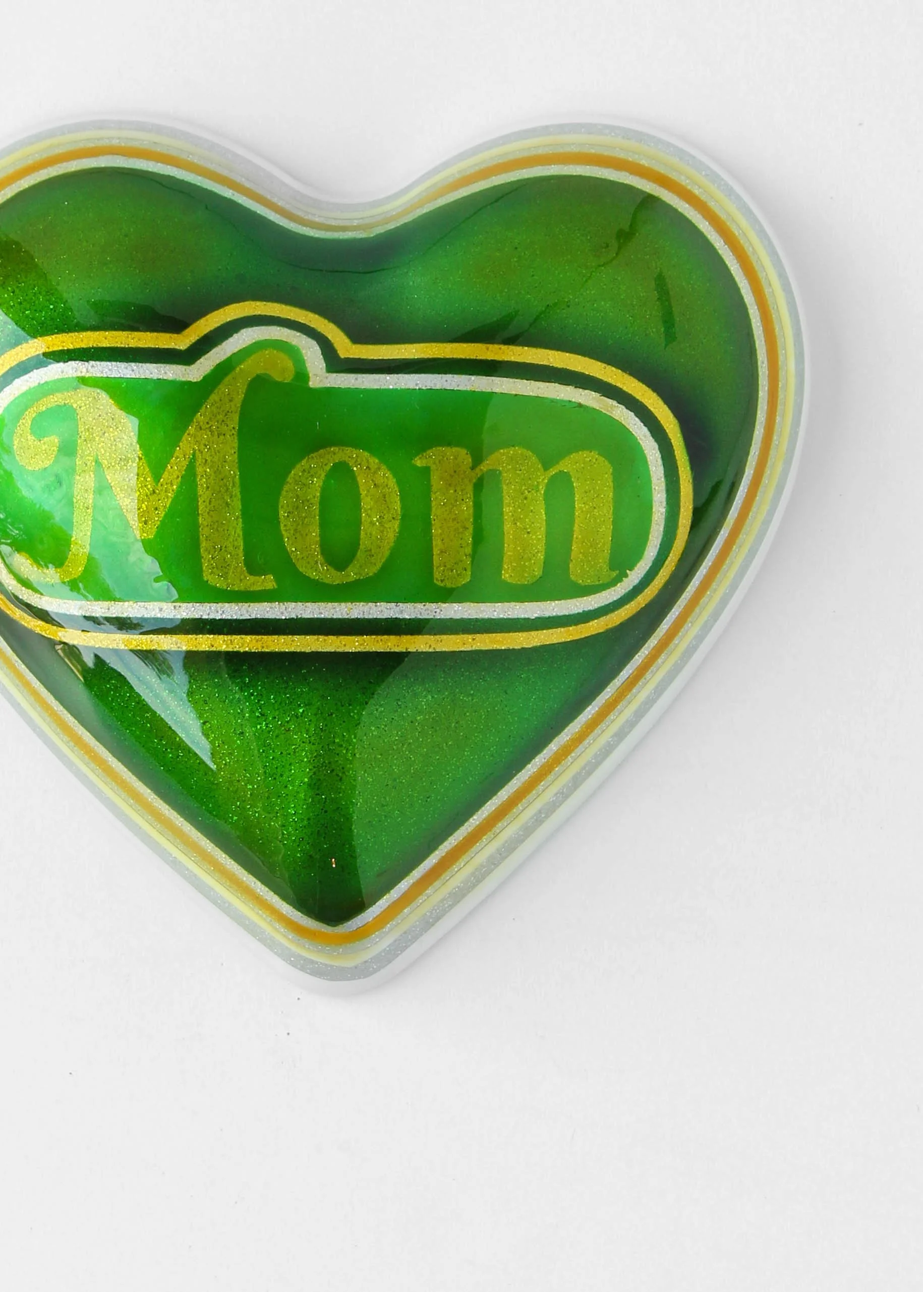 Mom Heart in Green-7x7x3in-Hydrocal, Kandy paint, automotive finishes, resin-Wall hanging piece-$675--3.jpg