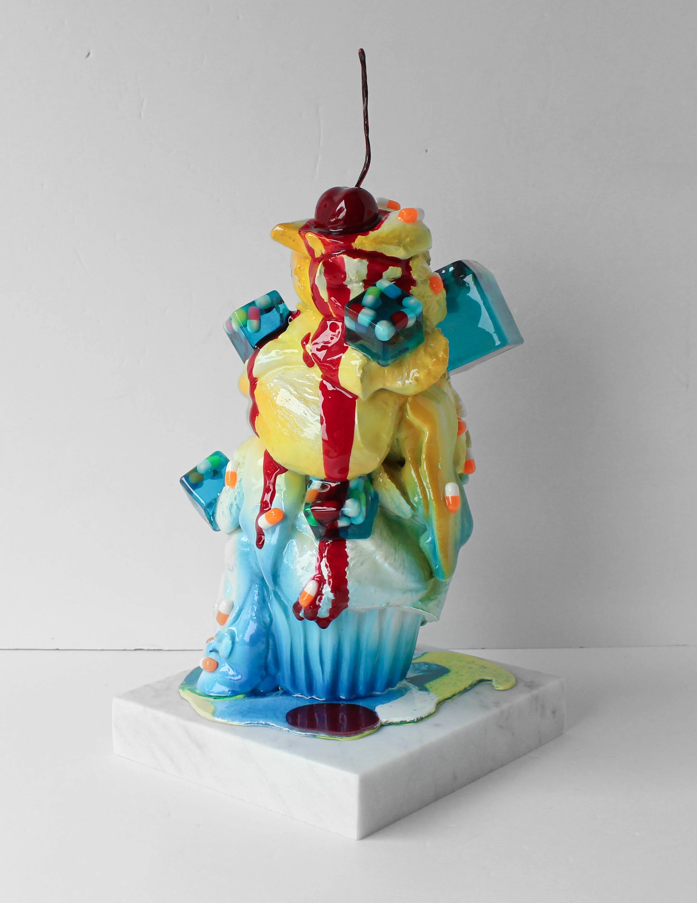 Cupcake Chill Pill Torched-14x 6x6in -Hydrocal, resin, automotive paint, pearlescents-$1,200--2.jpg
