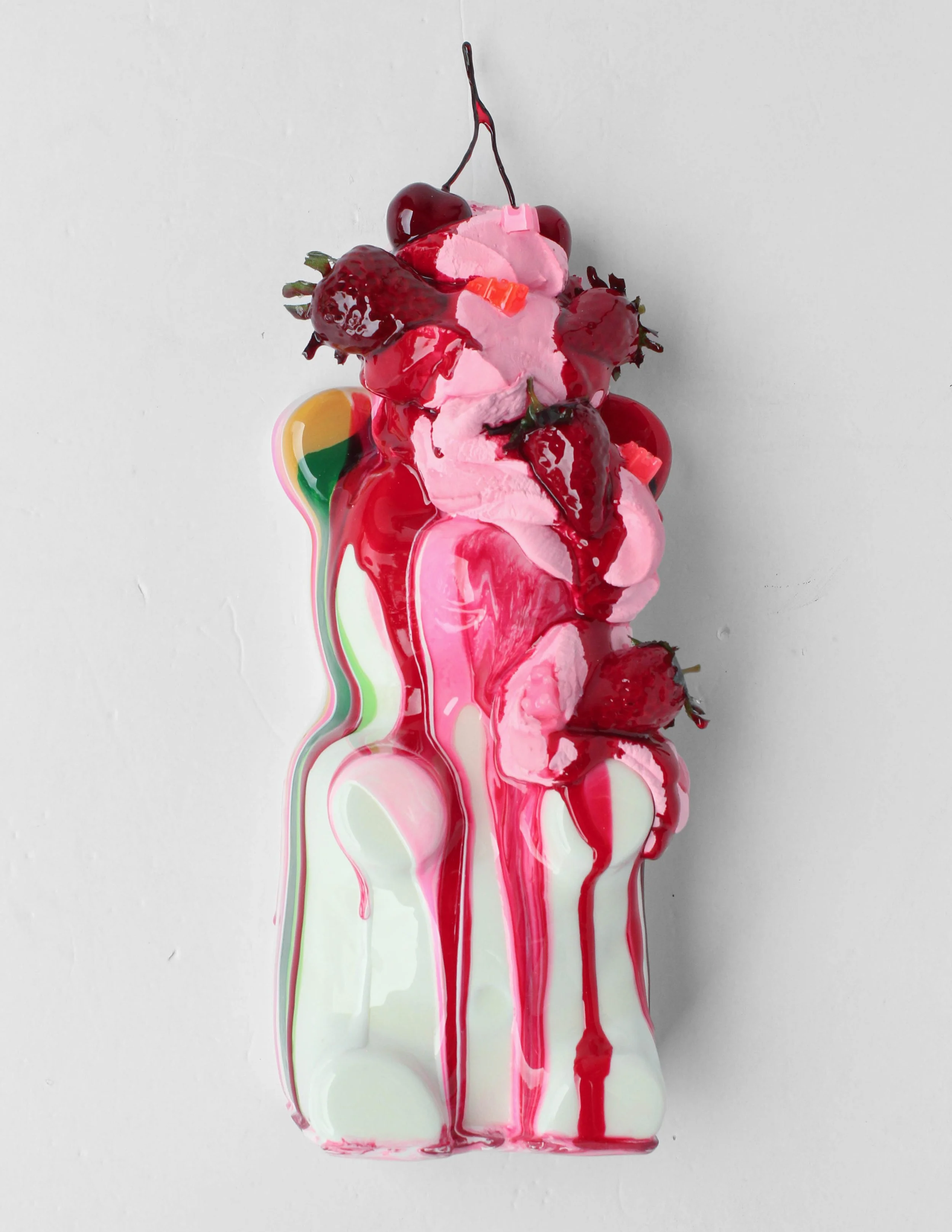 Strawberries and Cream Creampie-14x 6x6in -Hydrocal, resin, pigmented cement -$1,600--3.jpg