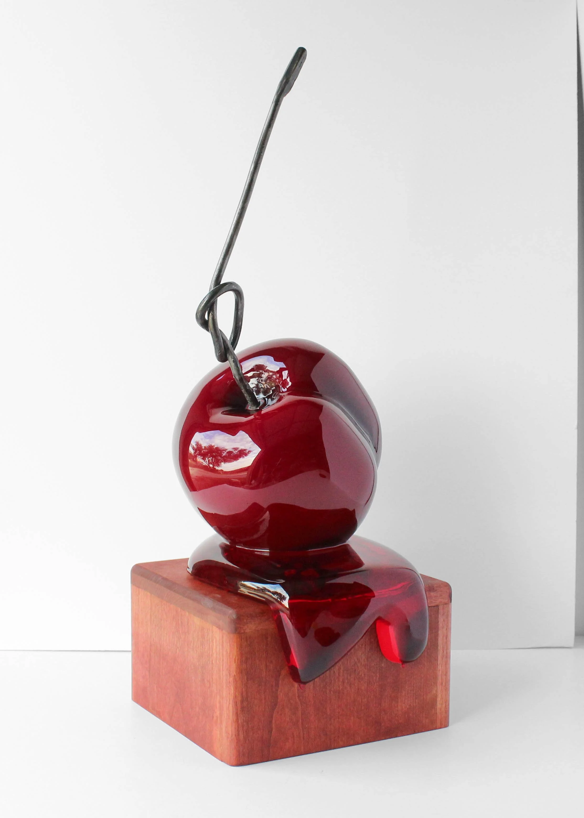 Good Kisser Comp 18#-26in x10inx 12in -Automotive paint, foam, plaster, resin forged steel on a cherry wooden base -$3,400--9.jpg