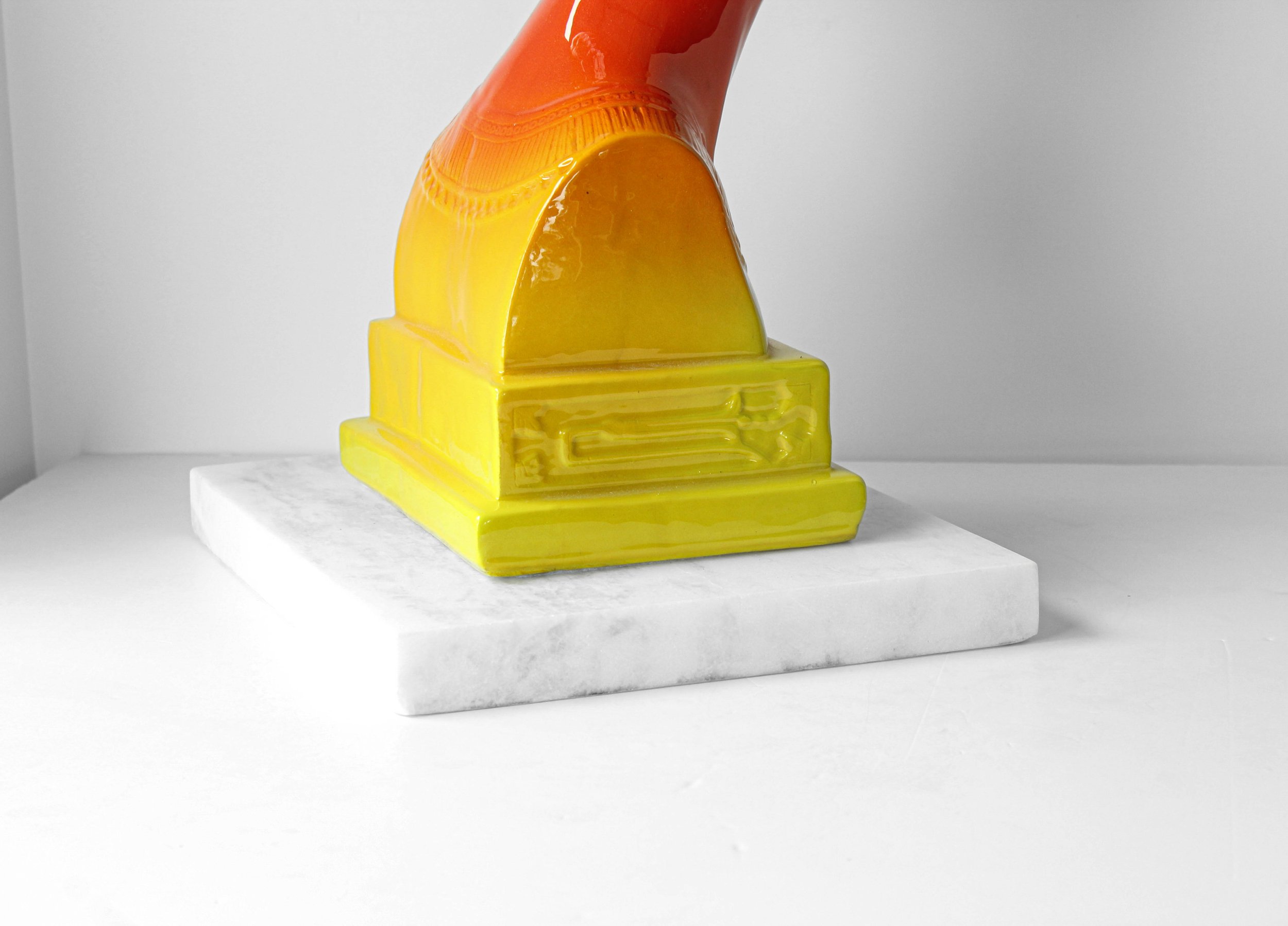 Yas Queen (In golden fade)-Pigmented cement, resin, matte finish on marble (bolt and nut detachable) -20x10x13in -$5,200--7.jpg